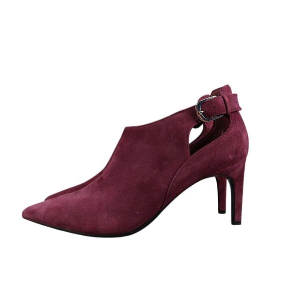 Calvin Klein Shoes Womens 9 Pump Booties Pointed Toe Suede Career Fashion Purple - Picture 6 of 16